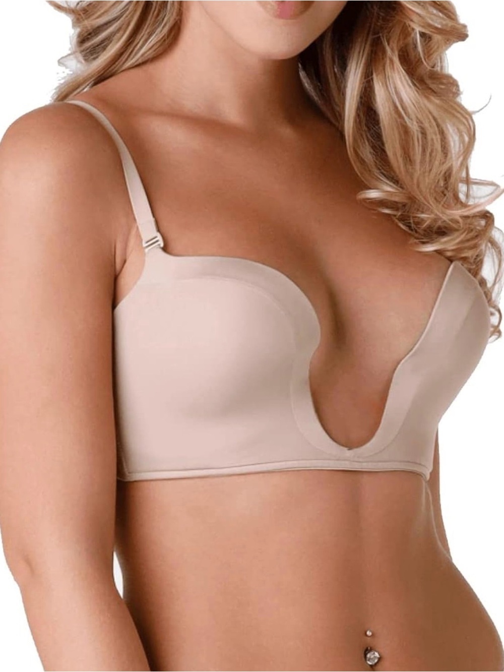 Wonderbra Ultimate Plunge Nude Skin Bra - 38B convertible straps